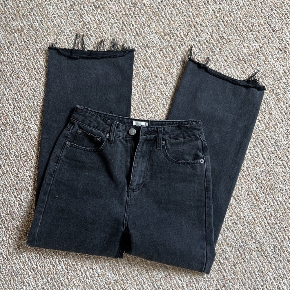 Black wide leg jeans